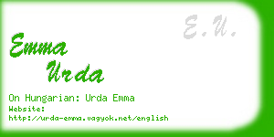 emma urda business card